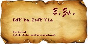 Bóka Zsófia névjegykártya